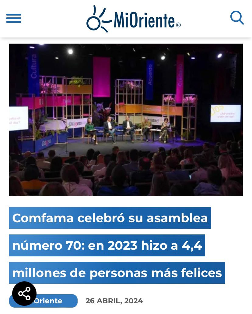 📰👥#ComfamaEnMedios | Después de 70 años presentes en la vida de los antioqueños, celebramos una Asamblea de afiliados que nos dejó la certeza de que seguiremos siendo puente y jalonando el desarrollo y bienestar de los trabajadores y sus familias. @davidescobara @ASOCAJAS