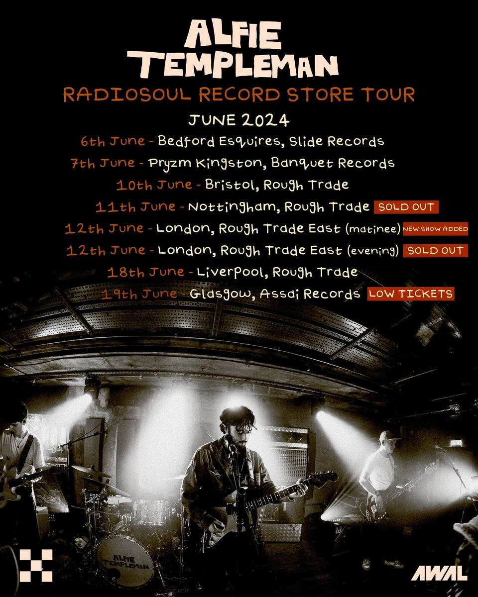 the good news - we’ve also just added a matinee show in London at @roughtradeeast and tickets are on sale tomorrow at 10am! alfietempleman.ffm.to/instoretour