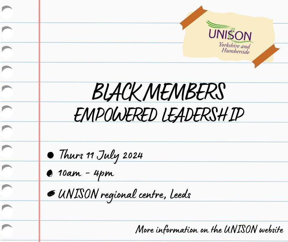 𝑻𝒓𝒂𝒊𝒏𝒊𝒏𝒈! The empowered leadership programme running in July is aimed at Black members to develop empowerment and successful leadership. The course is 𝐅𝐑𝐄𝐄 to attend! More details available here 👇 yorks.unison.org.uk/events/black-m…