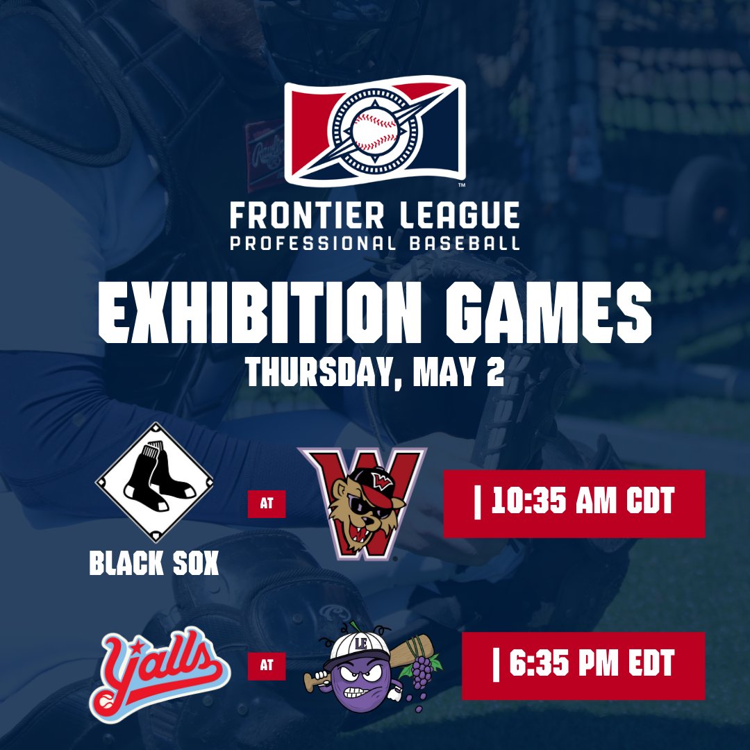 Day 3 of our exhibition games! We have an outsider of the Frontier League joining us! Welcome Black Sox! ⚾ #FroniterLeague #ExhibitionGames #PreSeason @WashWildThings @Florence_Yalls @LECrushers