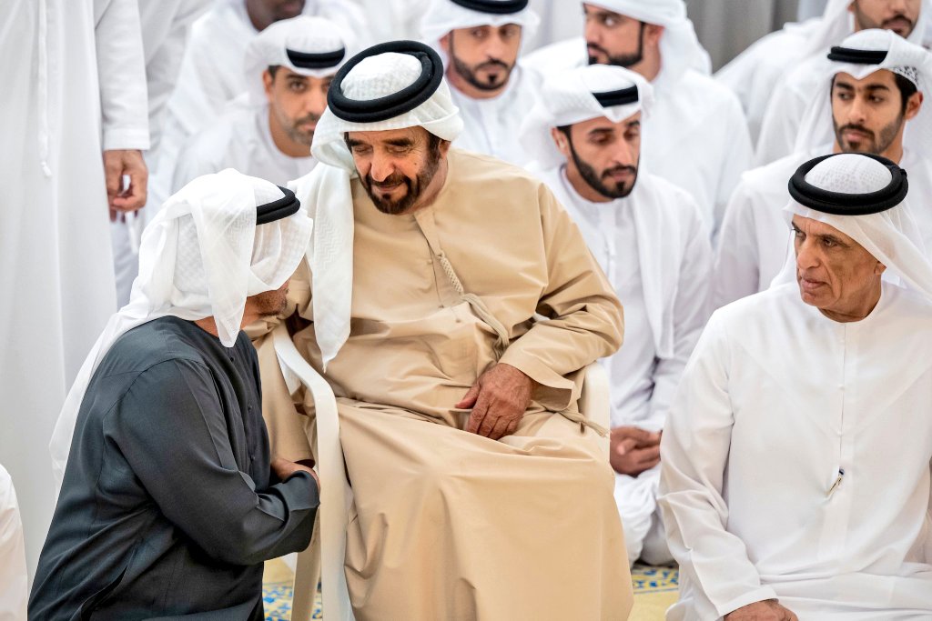 The UAE President, the Ruler of Ras Al Khaimah and Sheikhs have performed the funeral prayer over the late Sheikh Tahnoun bin Mohammed Al Nahyan at Sheikh Sultan bin Zayed the First Mosque in Abu Dhabi, and carried Sheikh Tahnoun to his final resting place in Al Bateen Cemetery.