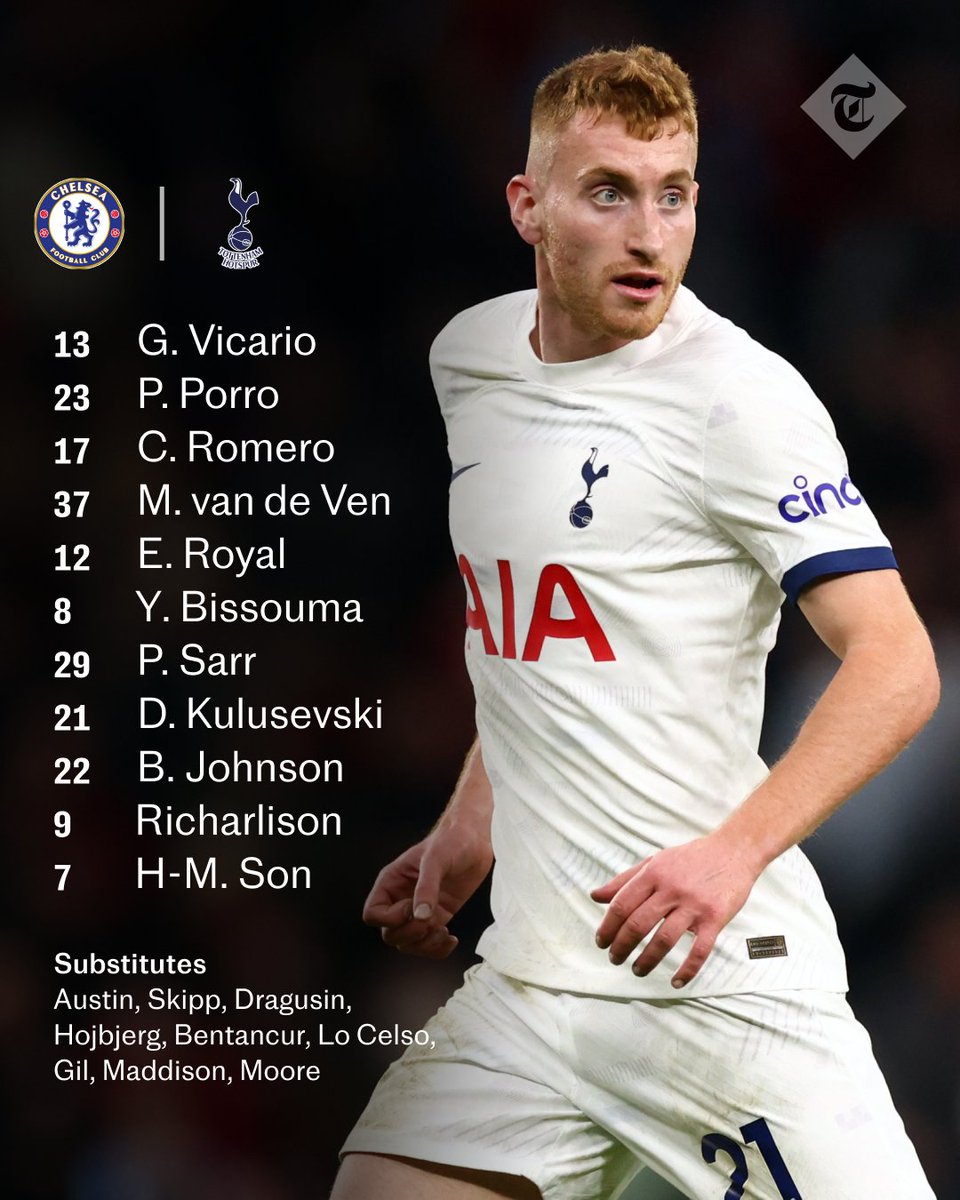 Team news! 📣 Spurs make five changes with Maddison dropped to the bench Chelsea 🆚 Tottenham #TelegraphFootball | #CHETOT