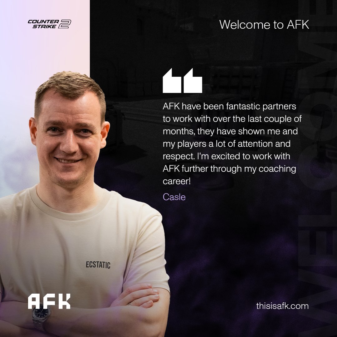 Welcome to AFK, @casleCSGO! 🫡 All the best teams need a top tier coach and @GaiminGladiator found theirs in Casle. We are excited to announce that he is now a client of the agency. 🥳