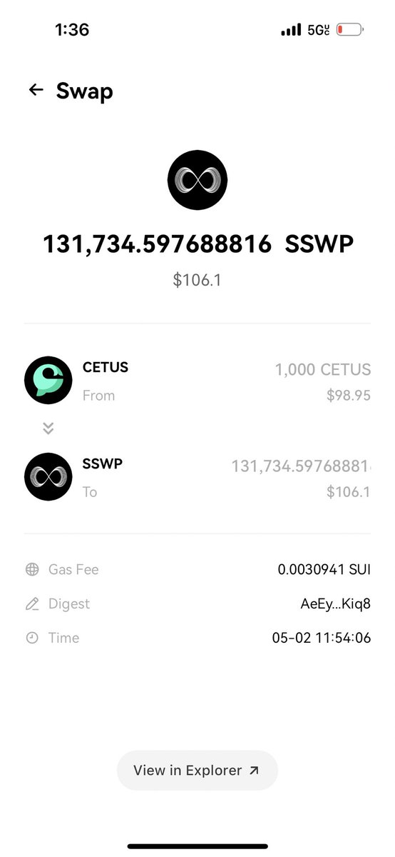 Traded some $CETUS for $SSWP.. not selling until $10 a token