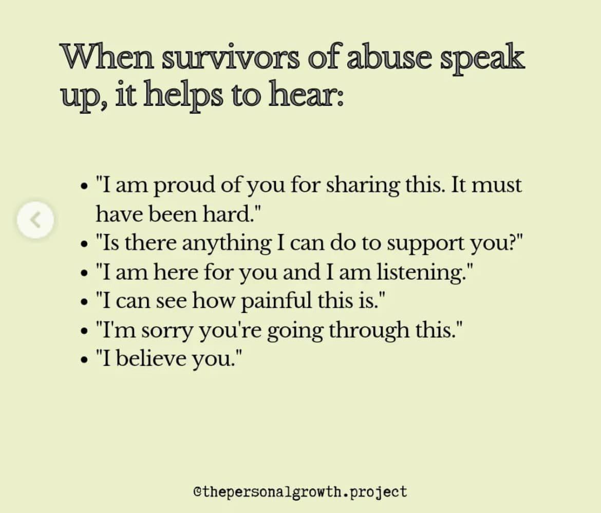 Do you know someone who is being abused or was abused in a past relationship?  Here are some tips on how to communicate with those you love.

𝟐𝟒- 𝐇𝐨𝐮𝐫 𝐂𝐫𝐢𝐬𝐢𝐬 𝐋𝐢𝐧𝐞 | 𝟕𝟕𝟎-𝟖𝟖𝟕-𝟏𝟏𝟐𝟏
familyhavenforsyth.org
#SpeakOutAgainstAbuse #abusiverelationship