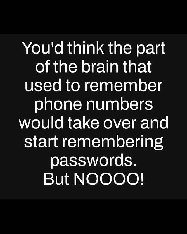 The people who decide these things say it's World Password Day. In its honour, this post - author unknown. Can you relate?