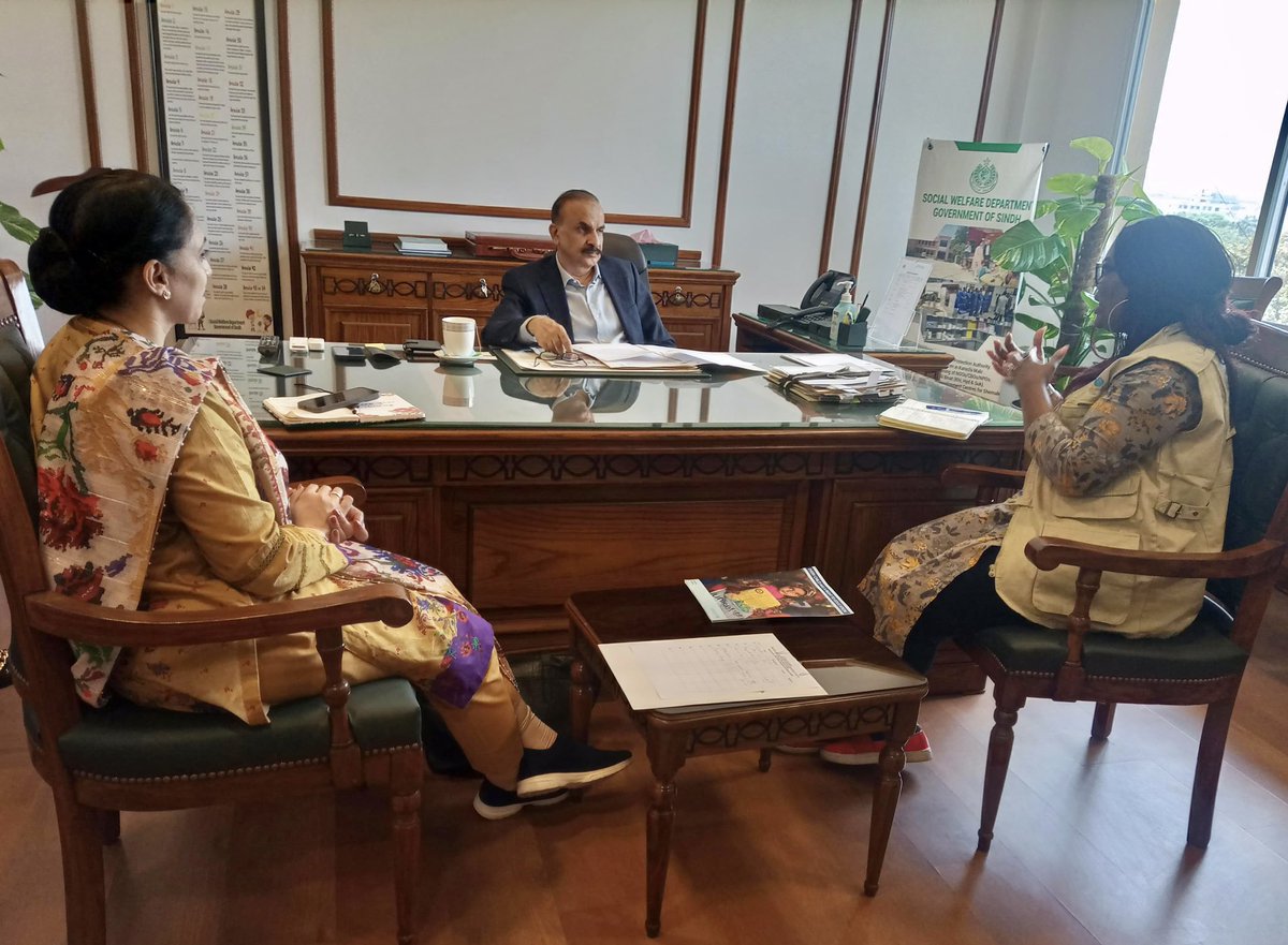Productive meeting held with Mr. Abro, the Secretary of the Social Welfare Department. He assured his fully commitment for engaging adolescent girls in policy formulation and technical working groups. Exciting times ahead as doors open to amplify the voices of #adolescentgirls