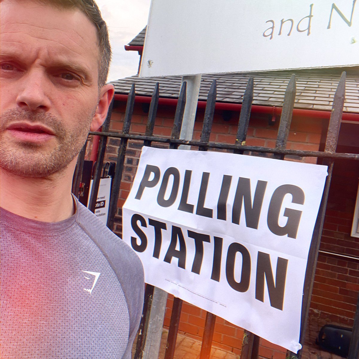 Post-gym voting. No prizes for guessing which box got my ❎ (It was .@PaulDLD)