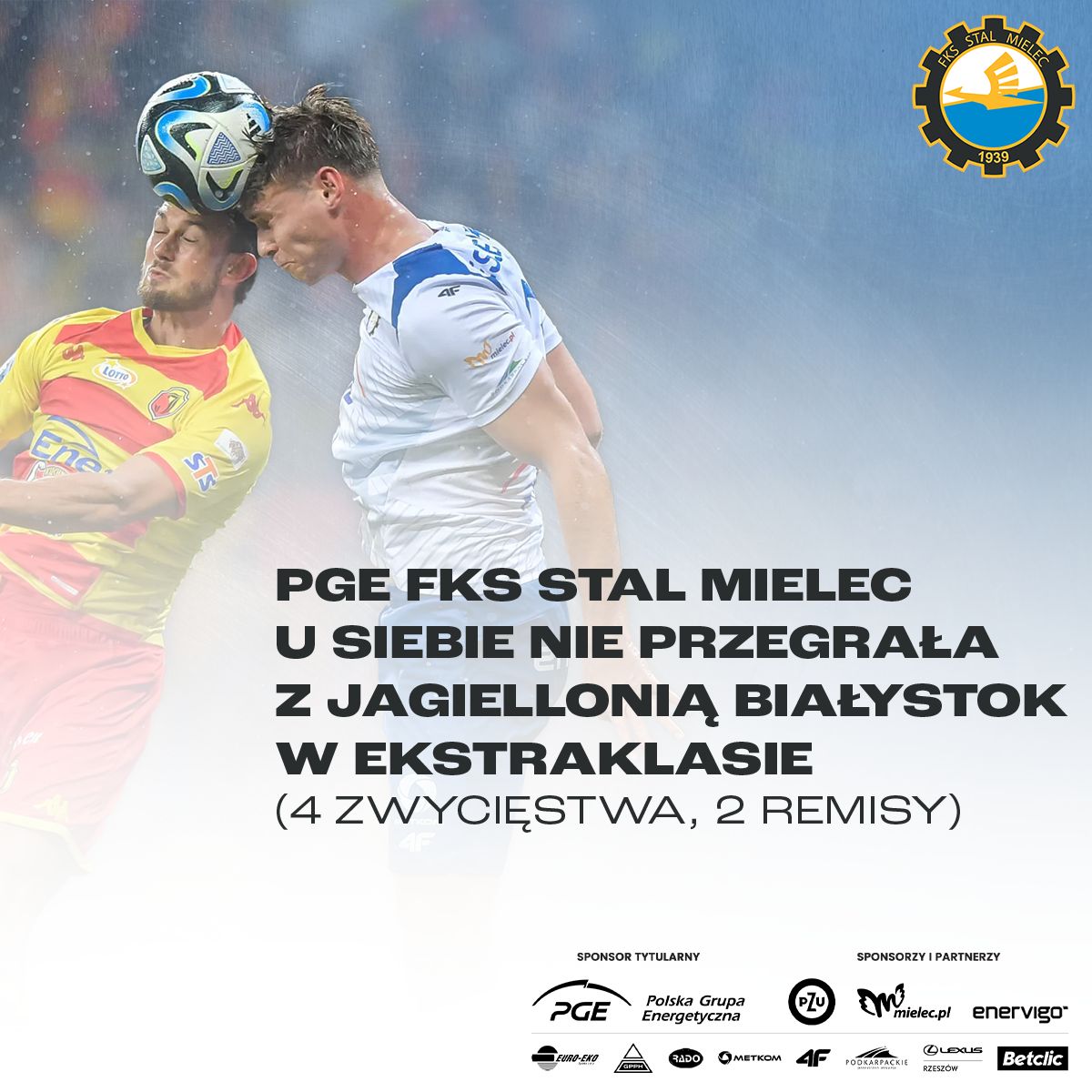 Na początek dnia ciekawostka od @_Ekstraklasa_ 👍 Jutro musimy podtrzymać dobrą passę w meczach z Jagiellonią i zatrzymać 3 punkty w @mielecpl 🤍💙 🎟️👉bilety.stalmielec.com