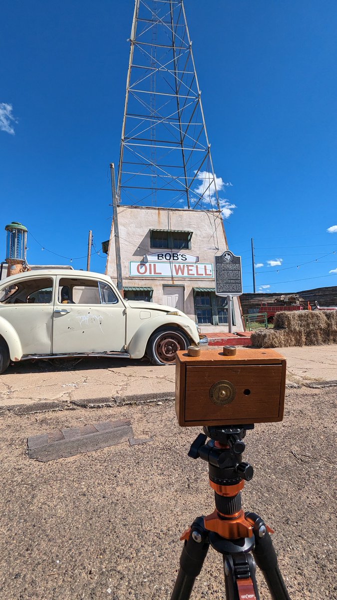 An afternoon of shooting the Zero Image 2000 for Worldwide Pinhole Photography Day #shootfilm #film #pinhole #wwpd #roadside #matadortx #bobsoilwell #fuelstation