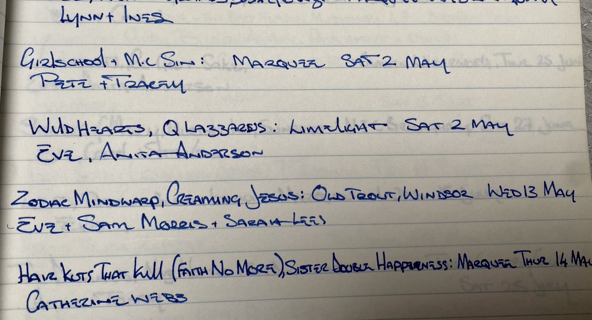 #OTD 2/5 
1992

A double whammy night
First to the CCR @MarqueeClubW1 to see @GirlschoolReal 
And then a quick wobble round the corner to catch @TheWildhearts & QLazarus playing 'in the round' at the late, lamented Limelight Club 
Which apart from arriving..???
@GingerWildheart