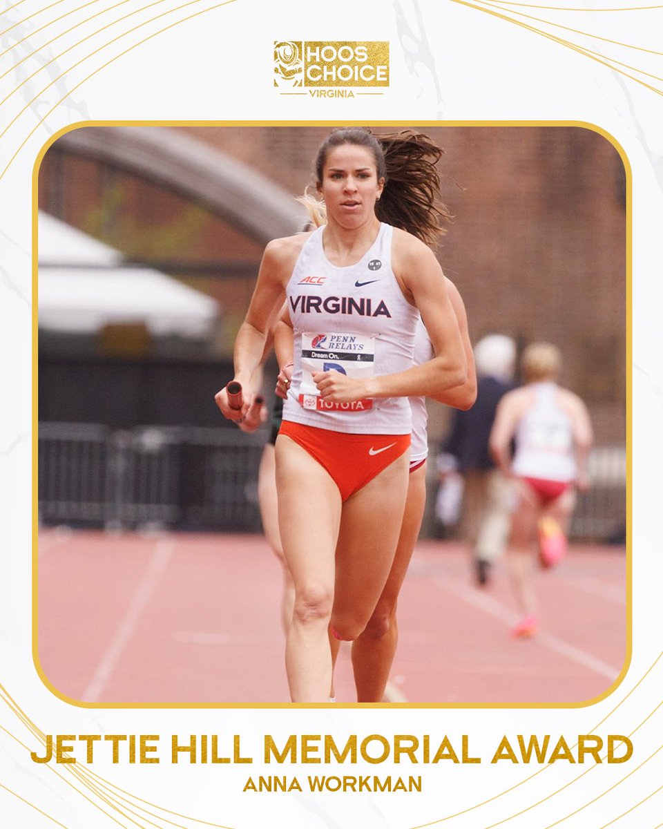 🏆𝐉𝐞𝐭𝐭𝐢𝐞 𝐇𝐢𝐥𝐥 𝐌𝐞𝐦𝐨𝐫𝐢𝐚𝐥 𝐀𝐰𝐚𝐫𝐝🏆 Congratulations to Anna Workman on winning the Jettie Hill Memorial Award at the Hoos Choice Awards! It is awarded to the female student-athlete with the highest GPA! #GoHoos