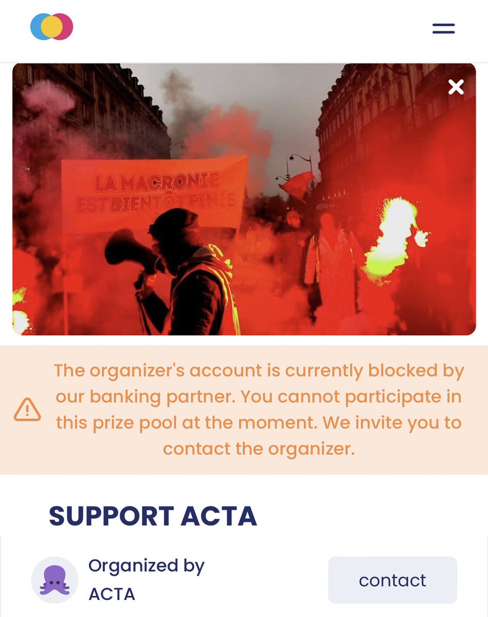 France has the right idea here. They’ve blocked the ACTA fundraiser gathering funds for Samidoun. How about it, @liberal_party? Or do you just save those actions for Canadian citizens protesting against your government?