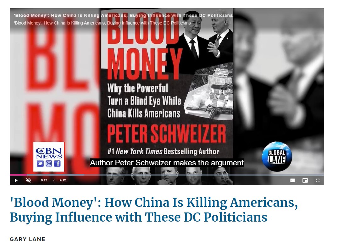 JUST In: @CBNOnline covering @peterschweizer's #BloodMoney. 👇Link in thread below.