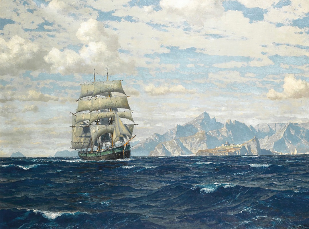 Michael Zeno Diemer 1867–1939 Tall Ship Off Crete