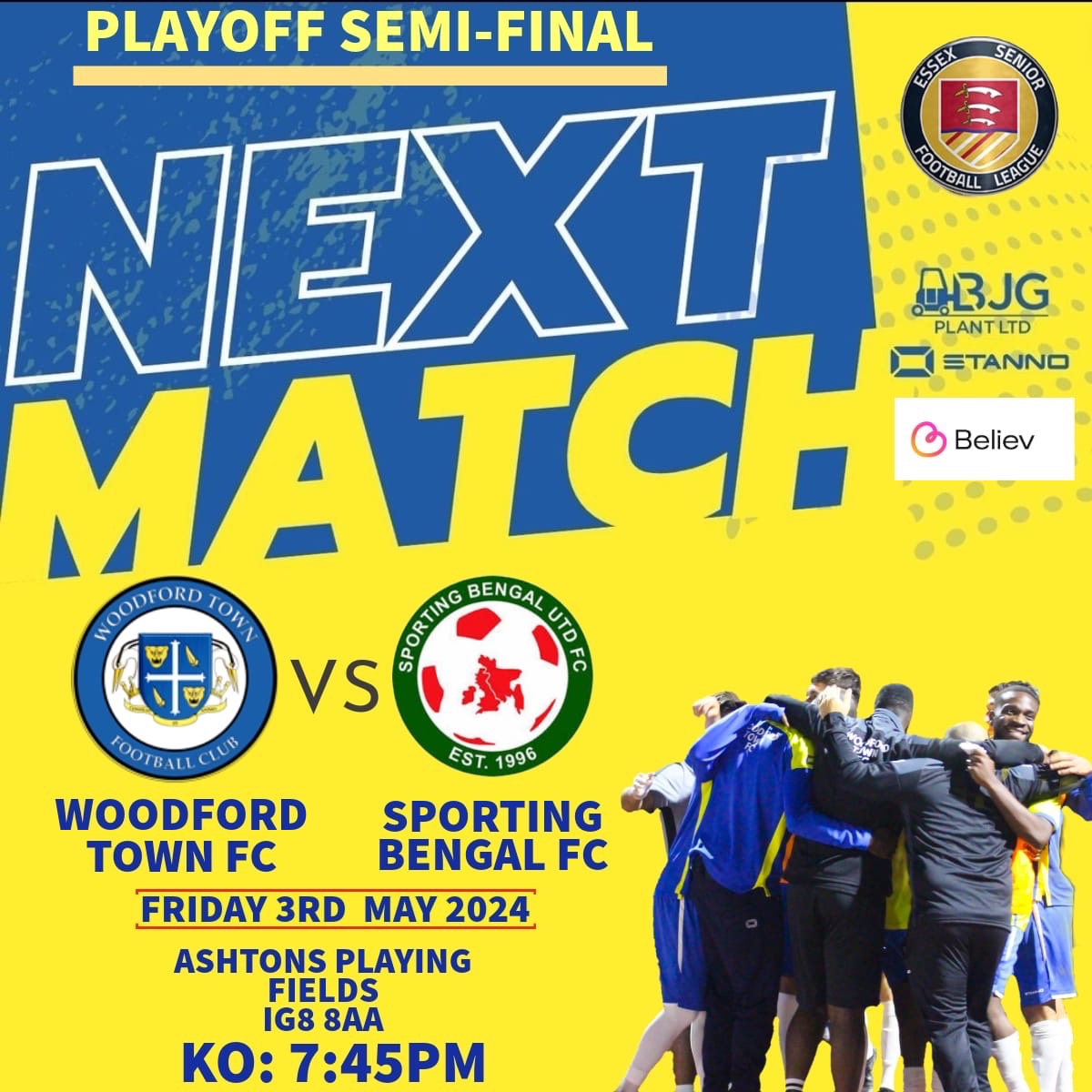 Our play off semi final is back on this Friday evening at Ashtons! We will face Sporting Bengal KO: 7:45pm