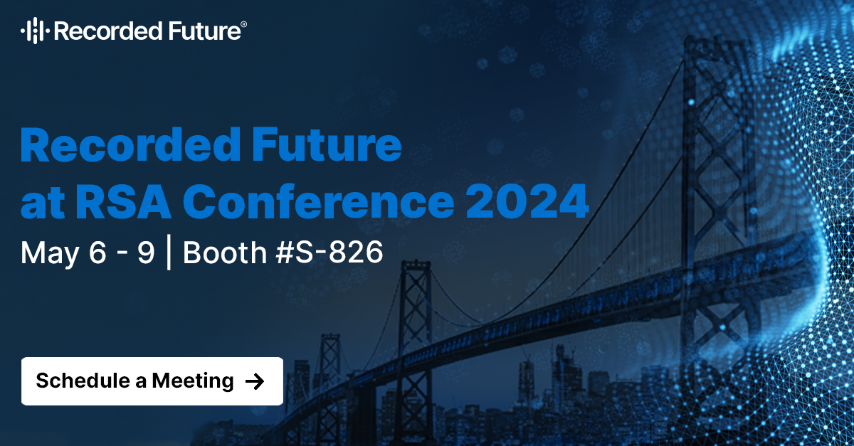 Can't resist the obligatory ‘we’ll be there’ tweet. We're headed to #RSAC2024 next week! Find us at Booth S-826 for the latest platform updates, new research, and trivia (yes - with prizes!). recordedfuture.com/rsac-2024