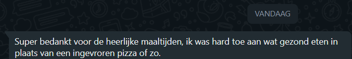 #TwitterHelpt #dankbaar #maaltijden

Een cliënt die wij al even ondersteunen, en waar we ook andere hulpverlening voor mochten en konden inschakelen, maakt al grote stappen.

Maar eten klaarmaken is nog even een beste stap te ver. Hij probeert het al regelmatig, maar soms…