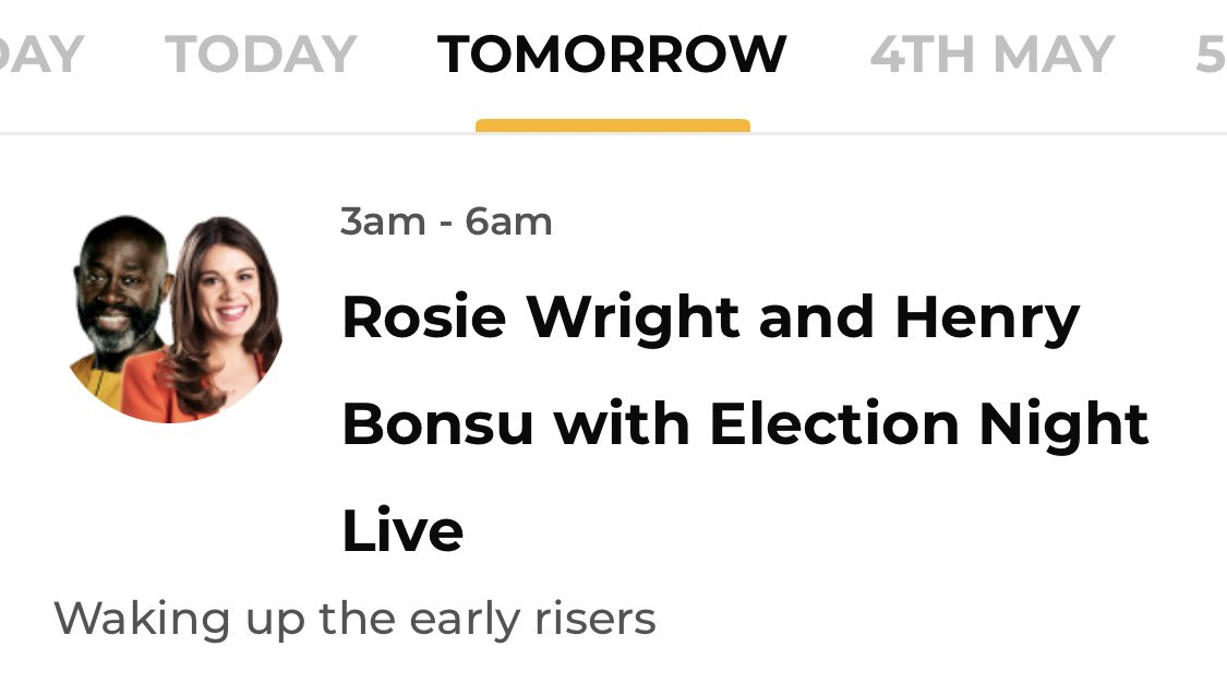 🗳️ Early Breakfast alert!! ⏰ Tomorrow morning we start two hours early and in fantastic company alongside @bonsuman to continue @TimesRadio live results coverage as we chart the #LocalElection election results. Live from 3am taking over from Matt, Kate and Calum!