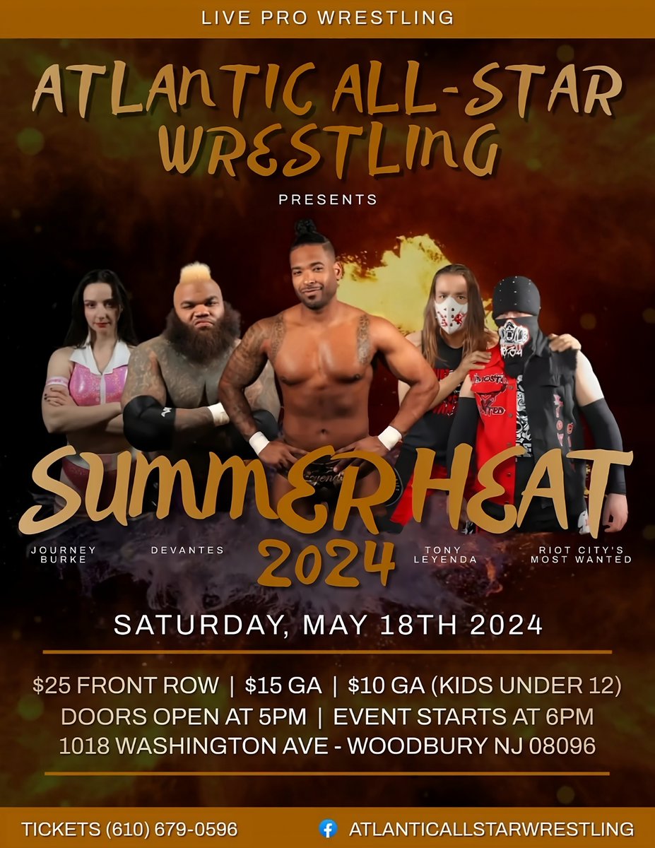 🚨 Don't miss Summer Heat 2024! 🤼‍♂️ Epic matches await! Get your tickets now! 🎟️ #SummerHeat2024 #Wrestling #TicketsOnSale