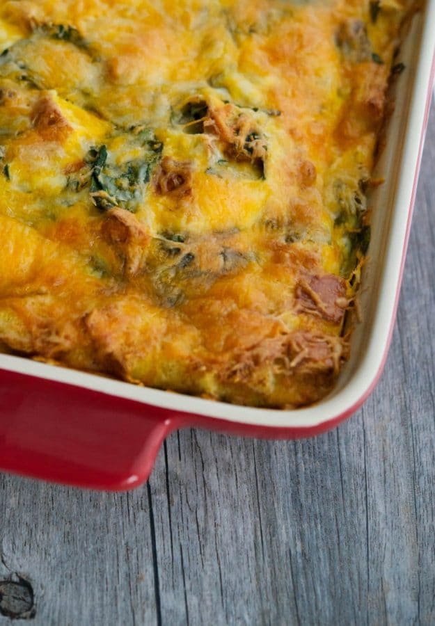 Spinach Artichoke Breakfast Strata RECIPE--> carriesexperimentalkitchen.com/spinach-artich… #breakfast #strata