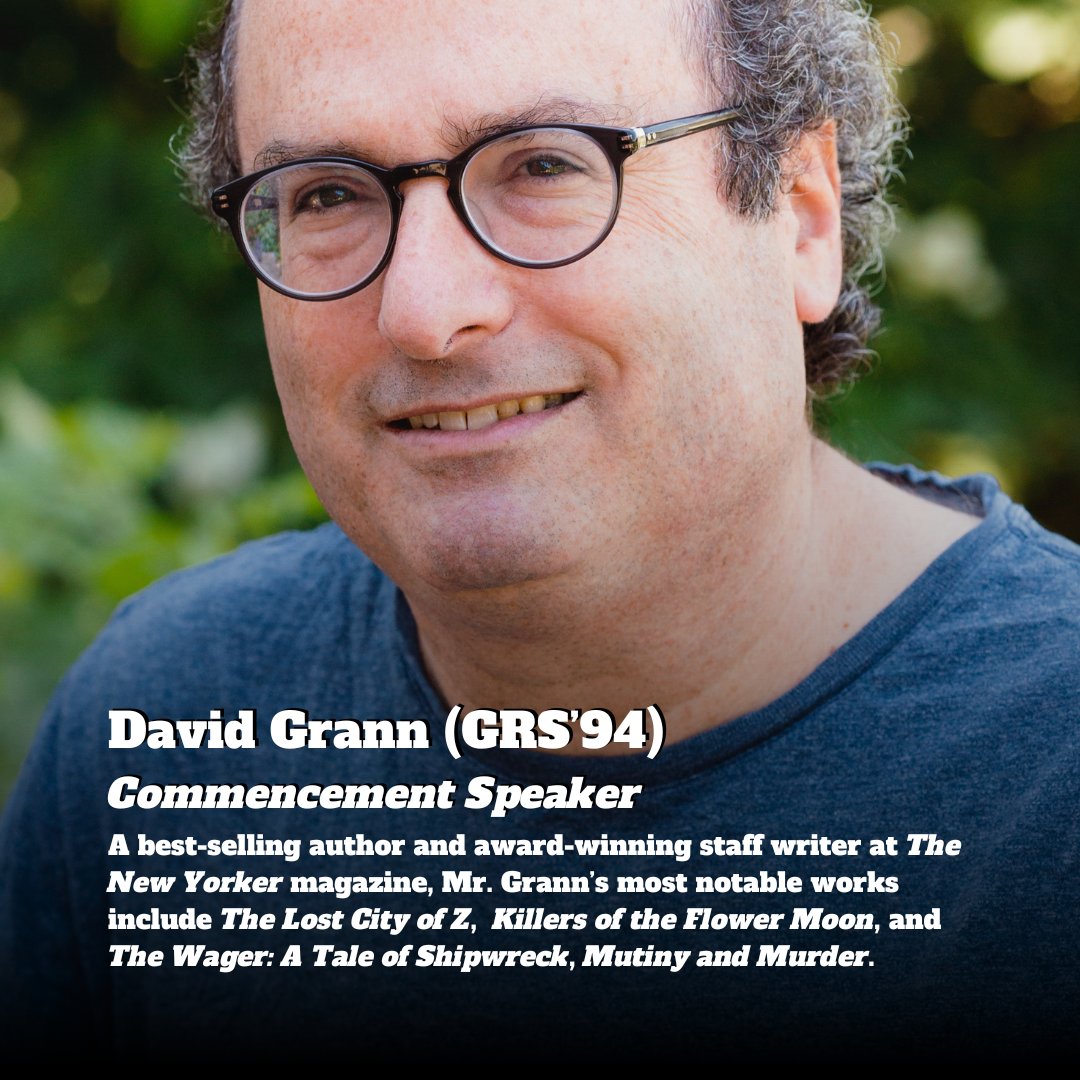 Best-selling author @DavidGrann will deliver the main address at the #BU2024 Commencement ceremony on May 19. The news was announced at Thursday’s annual Senior Breakfast in the George Sherman Union, attended by an estimated 2,500 students. Full story ➡️ spr.ly/6019jOq8v