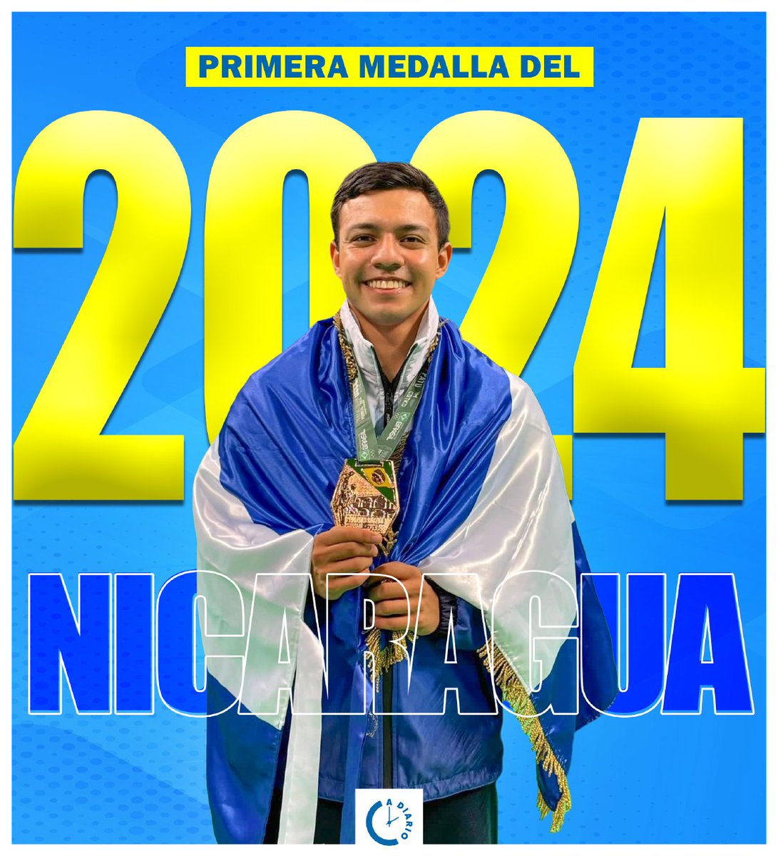 #Deportes| El taekondista Nicaragüenses Elián Ortega Obtuvo su primera medalla del Años.🏅 El Atleta consiguió medalla de bronce en el Campeonato Panamericano Senior en la modalidad Freestyle , realizado en la Arena Carioca 1 , en Río de Janeiro, Brazil. 🥋✨ #Nicaragua #ADiario