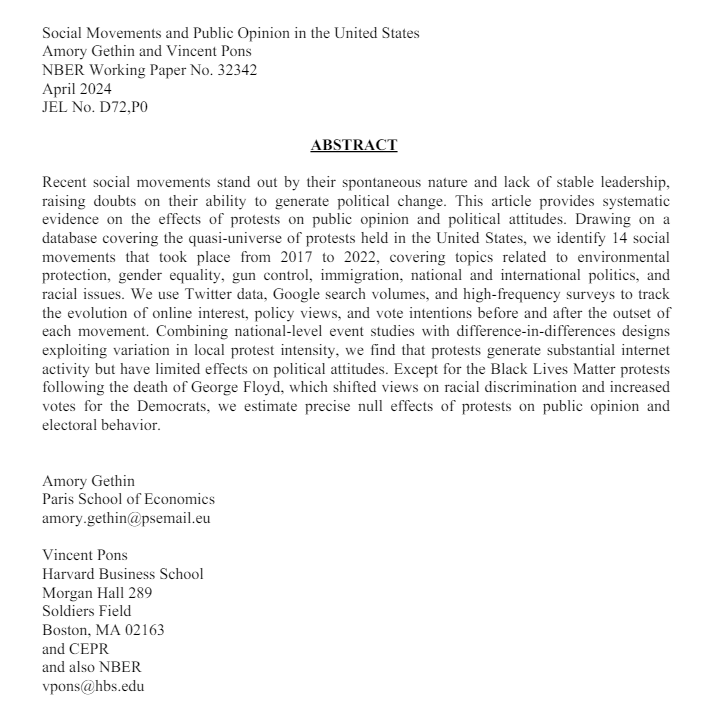 There's plenty of uncertainty on these kinds of questions, but the best evidence we have points clearly to 'wrongly.' Dems would've done worse without BLM 2020 protests. papers.ssrn.com/sol3/Papers.cf… nber.org/papers/w32342