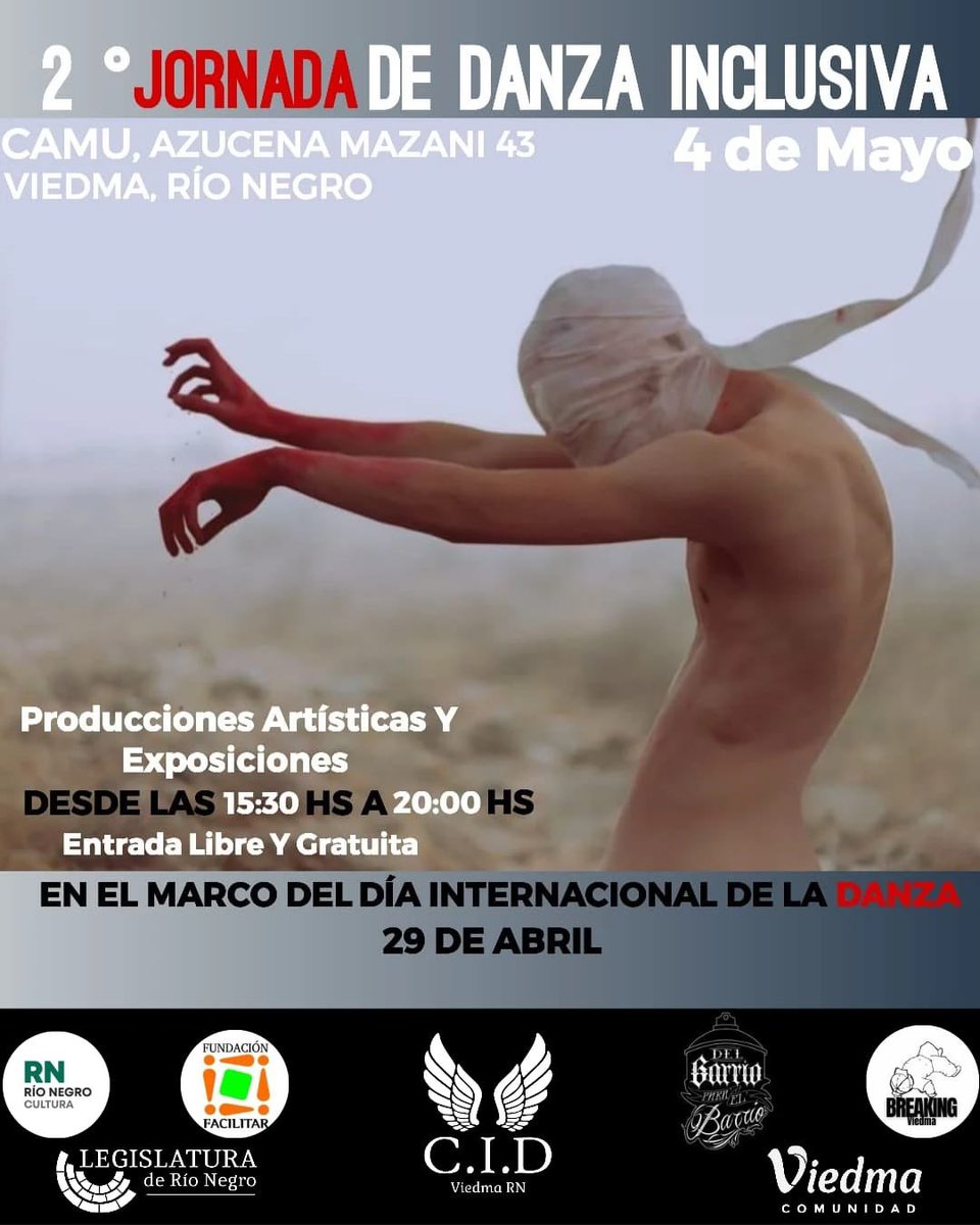 TODO LISTO PARA LA JORNADA DE DANZA INCLISIVA BARRIAL EN EL CAMU 💃🏽

En el marco del Día Internacional de la Danza, este sábado 4 de mayo se realizará una jornada de danza inclusiva barrial, con grupos de danzas, capacitaciones y batallas de all style
 acortar.link/UvCElb