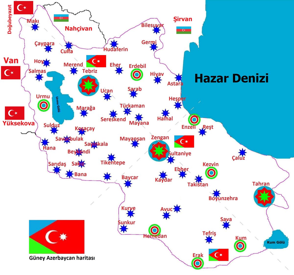 İran'ın yaklaşık %50 si Türk'dür..! İran (Güney Azerbaycan'ı ) yaklaşık 1000 yıl Türkler yönetmiştir.! -Selçuklular -Harzemşahlar -İlhanlılar -Timur -Akkoyunlular -Safaviler -Afşarlar -Kaçarlar