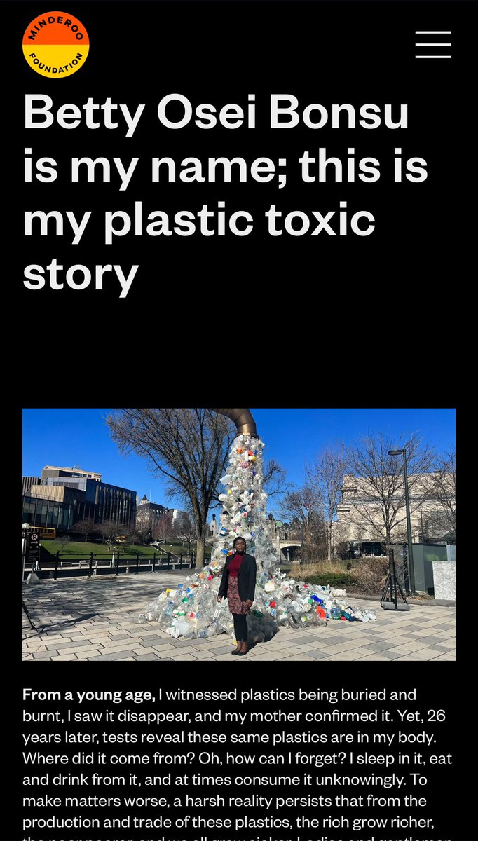 Betty Osei Bonsu is my name and this is my #plastic toxic #story! They found plastic toxic chemicals in me! How more urgent can we screem the plastic pollution crisis? Thank you @minderoo @GayoUganda @brkfreeplastic @GAIAnoburn Read more here; minderoo.org/blog/betty-ose…