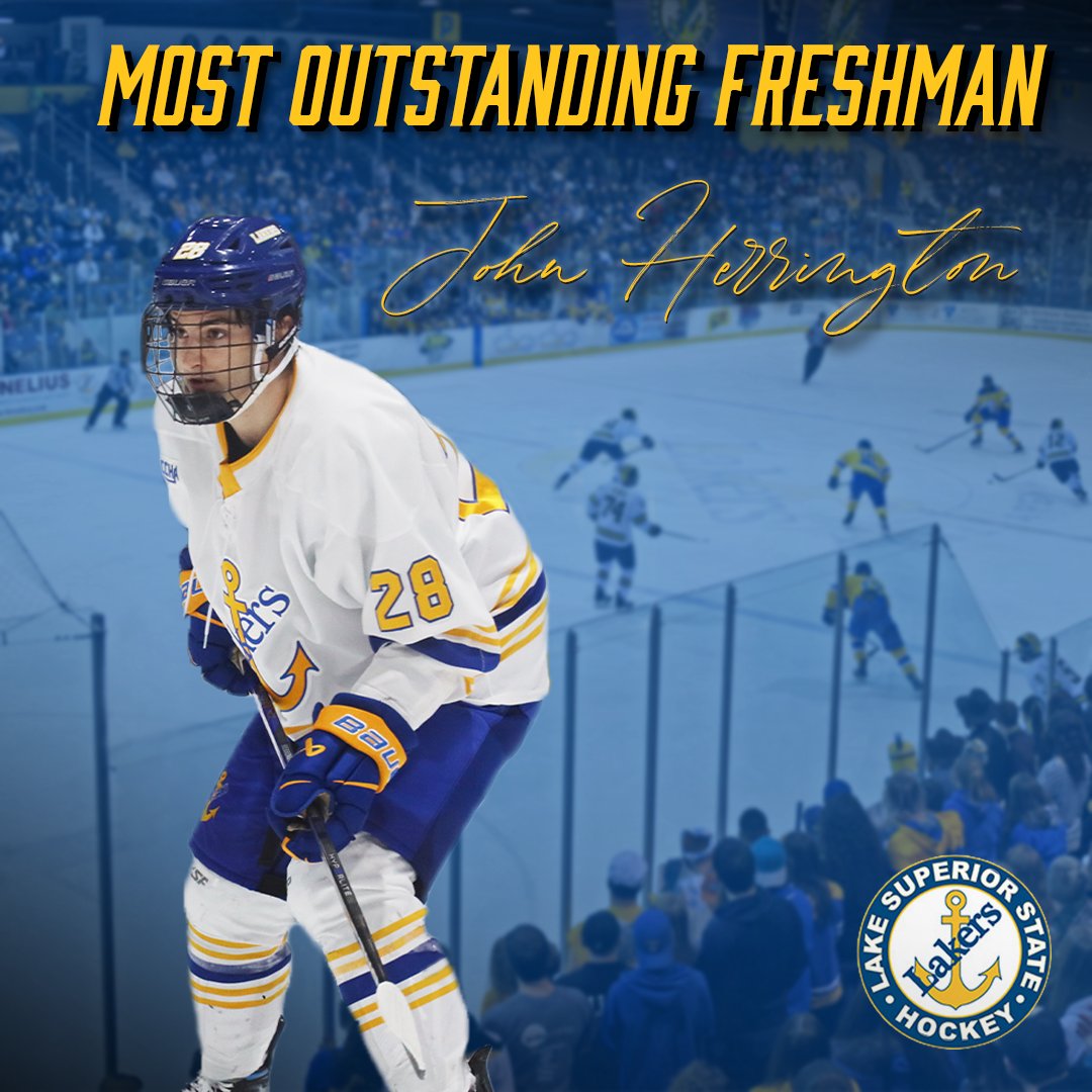 Congratulations to John Herrington for being named as his team's Most Outstanding Freshman!!!

The CCHA All-Rookie honoree posted 20 points on 9 goals and 11 assists on the season.

We will be revealing our award winners throughout the week.