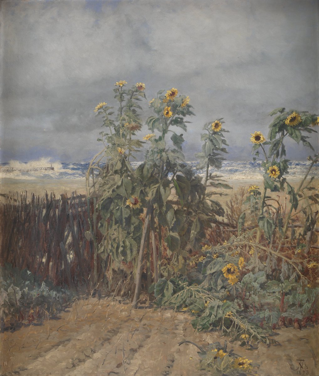 Thorvald Niss Sunflowers on a Beach 1893