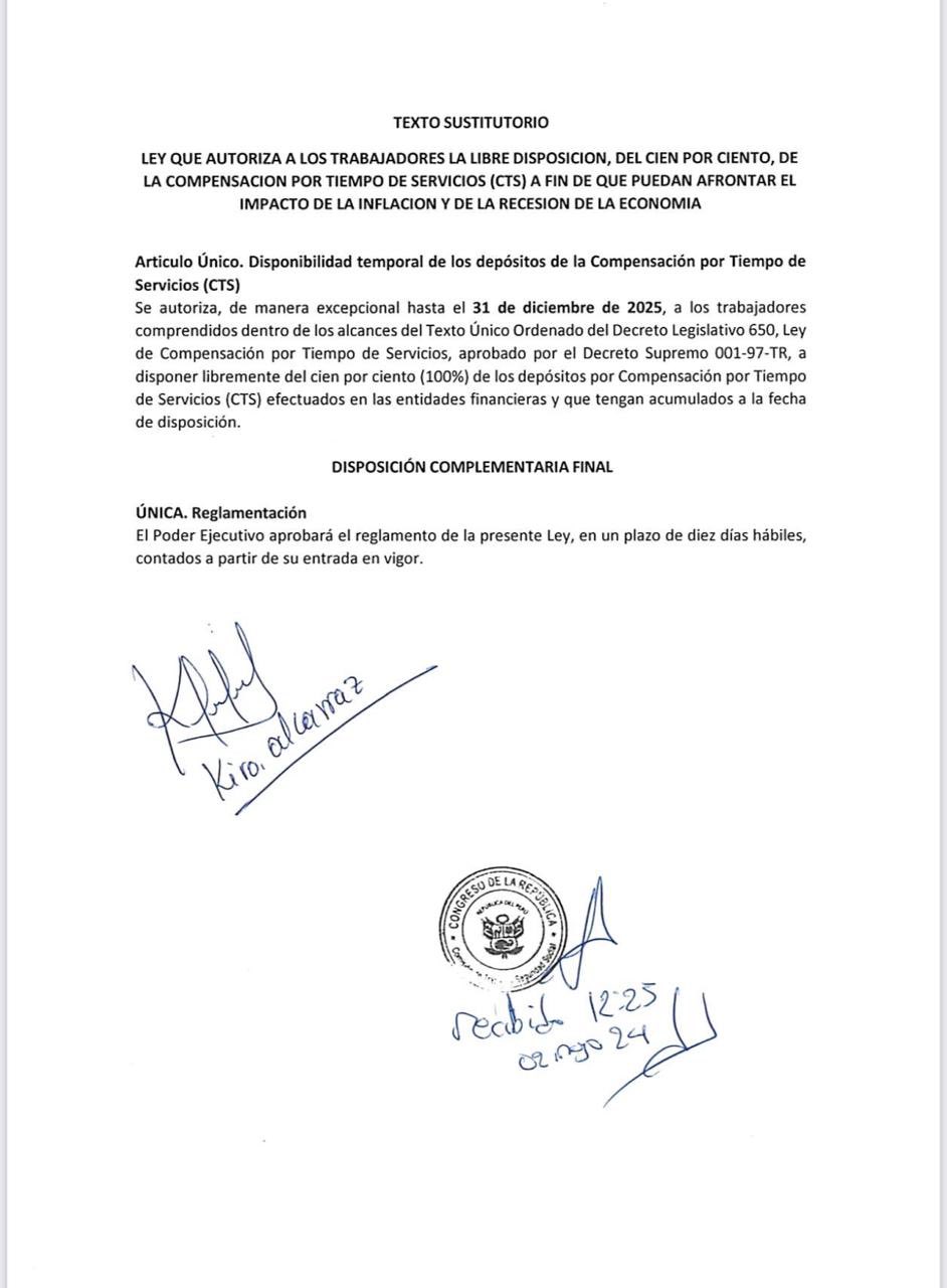 Retiro CTS 2024 EN VIVO cuando se realizará el desembolso de fondos y