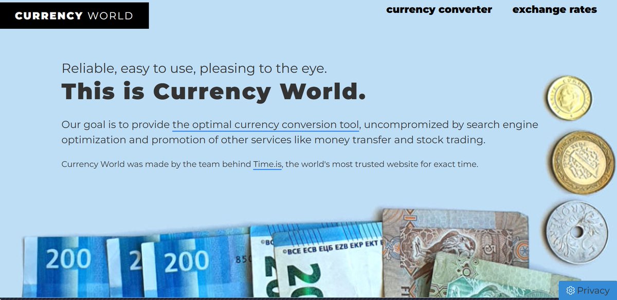 Reliable, easy to use, pleasing to the eye 

                   This is Currency World 🪙💰📉

                         currency.world
