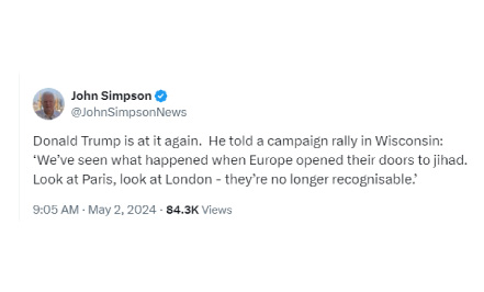 Dear BBC John Simpson, Forget the pomposity. Leave your ivory tower some time and get out in London where the plebs live. You'll find it's you who's wrong, not Donald Trump.