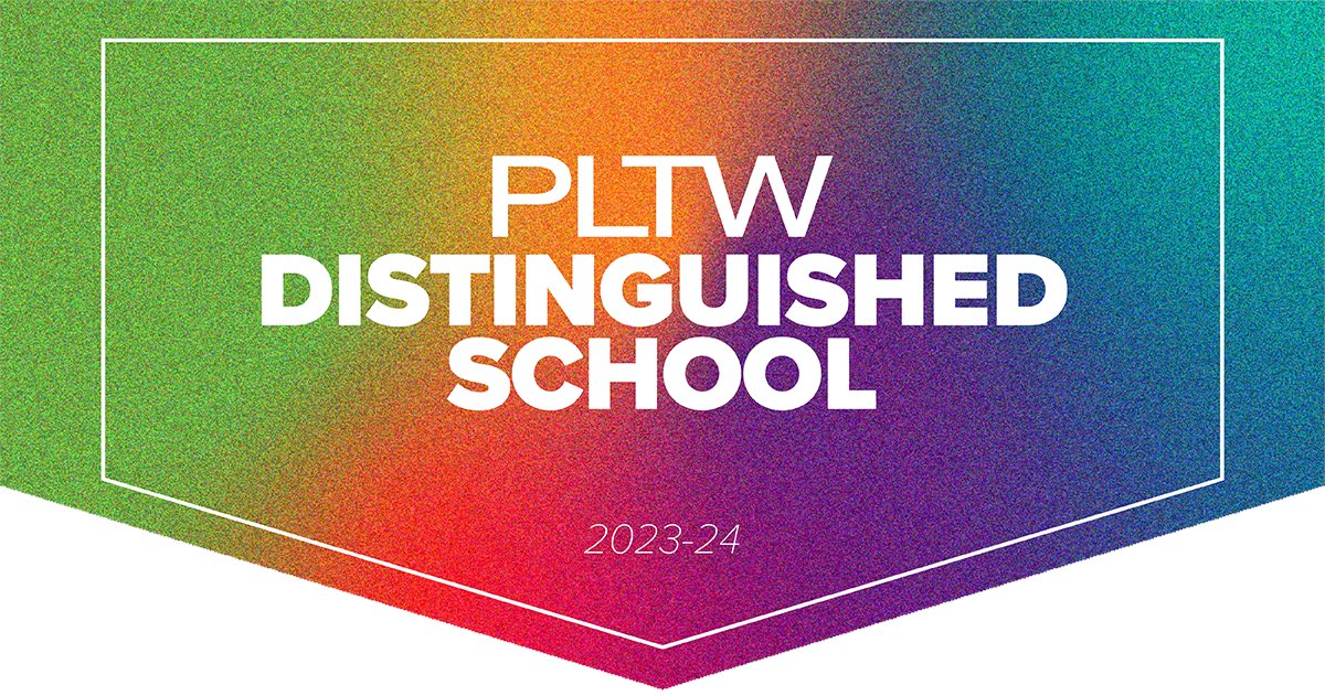 Our very own SRMHS has received recognition from @PLTWorg as a 2023-24 Distinguished School, which recognizes schools across the U.S. for their efforts to provide broad access to transformative learning experiences for students through PLTW programs. #PLTW #STEM #STEMeducation