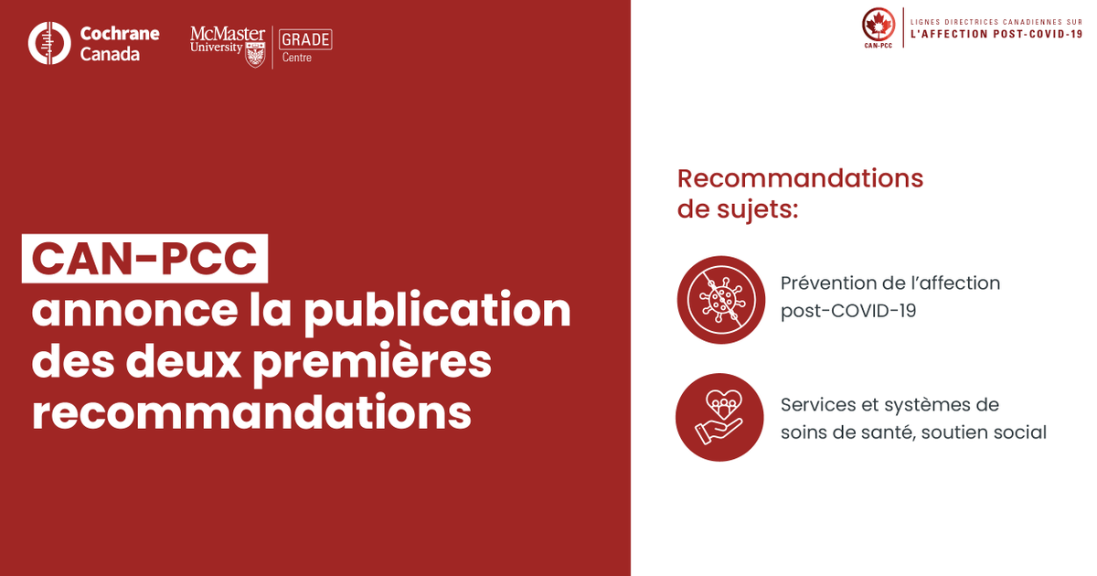 La Collaboration CAN-PCC a le plaisir d'annoncer la publication des deux premières recommandations ! Pour en savoir plus et lire ces recommandations, veuillez consulter le site : can-pcc.recmap.org/recommendation…