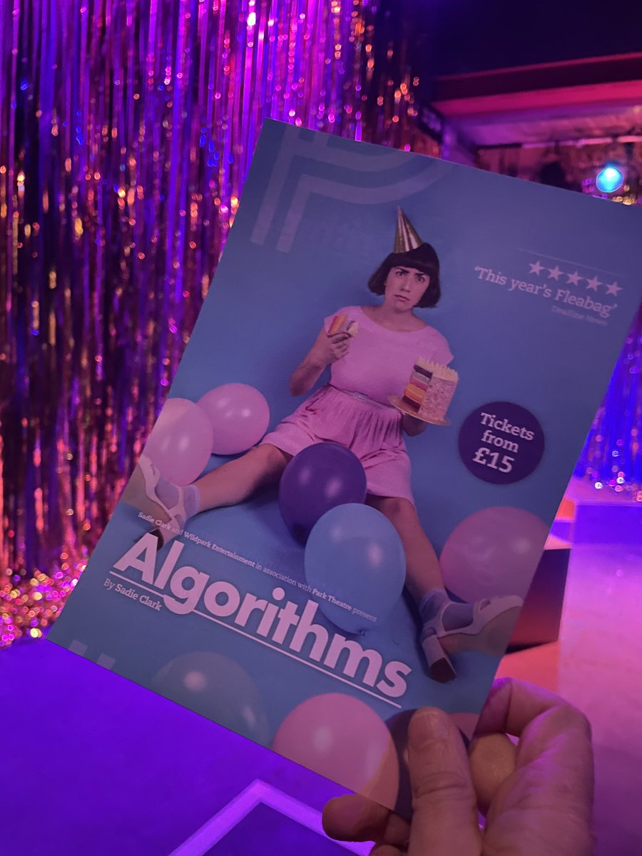 @OutSthLondon @SadieLeylaClark @ParkTheatre @MobiusTheatre And now here @ParkTheatre to see Algorithms following my chat 💬 with @SadieLeylaClark 📻