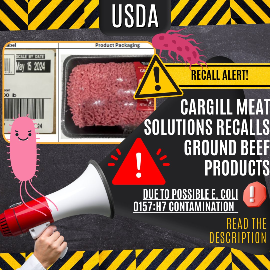 🔎 The establishment reported the issue to FSIS after they identified that previously segregated product had been inadvertently utilized in the production of ground beef. #foodsafetymuse #foodsafety #ecommerce #fda #agriculture #food #beef #ecoli #shiga #toxins #cargill…