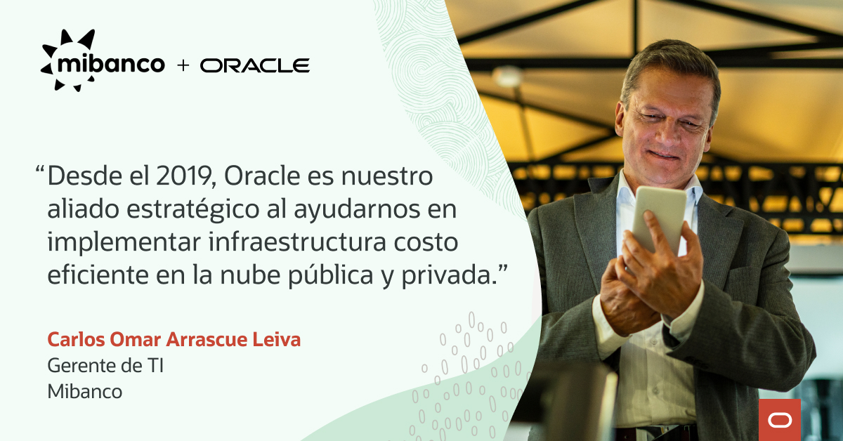 Mibanco, institución financiera especializada en microfinanzas y parte del Grupo Credicorp, eligió la infraestructura en la nube de Oracle para fortalecer su seguridad y la disponibilidad del servicio. 
¿Pensando en transformación digital? #Oracle
social.ora.cl/6012jOsBk