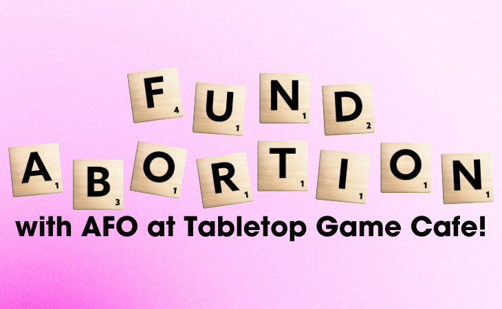 Grab a ticket & join us at Tabletop Game Cafe this Monday for games, snacks, and abortion funding! Of course, we'll also have lots of free emergency contraceptions (Plan B) and stickers on hand. Register now at abortionfundofohio.org/roll!