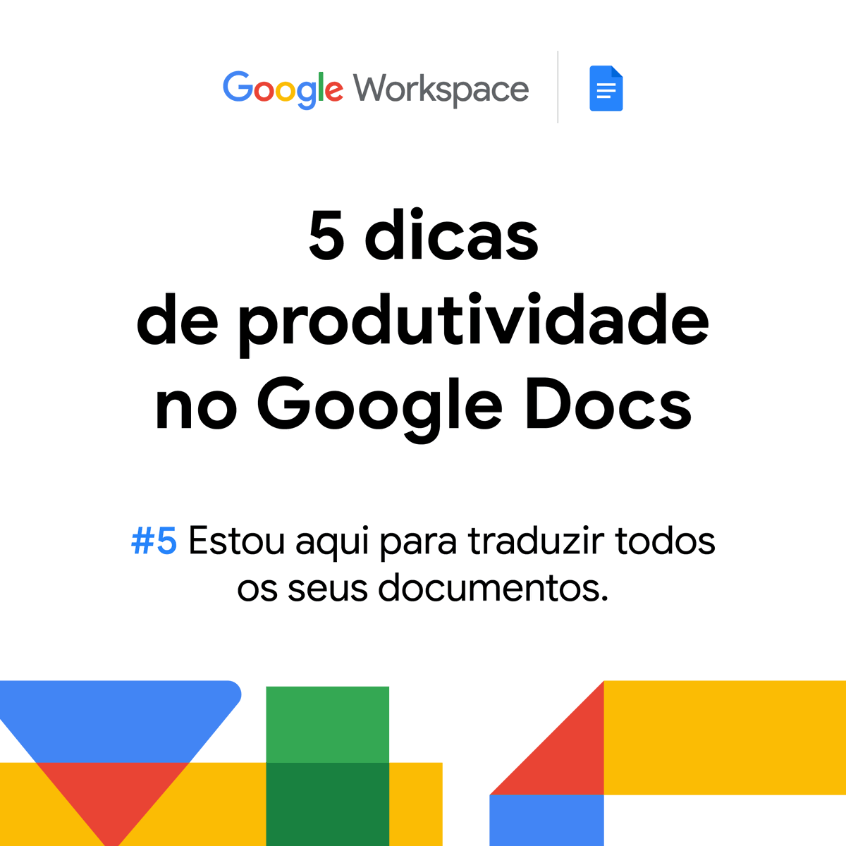 Experimente!

Traduza seus documentos em segundos com essa dica do #GoogleWorkspace. Abra o #GoogleDoc que precisa de tradução, vá em “Ferramentas” e clique em “Traduzir documento”.

Pronto! Agora você pode ler o arquivo no seu idioma nativo.