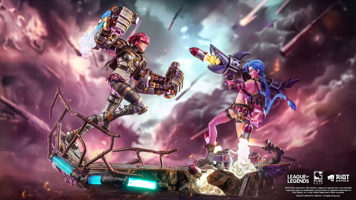 The League of Legends Jinx & Vi 1/6 Scale Statues are available now!

Jinx & Vi in their original skins, complete with LED lights ✨

Pre-order Jinx, Vi, or both to create a diorama ⬇️
ow.ly/Zc0p50RuP5h
