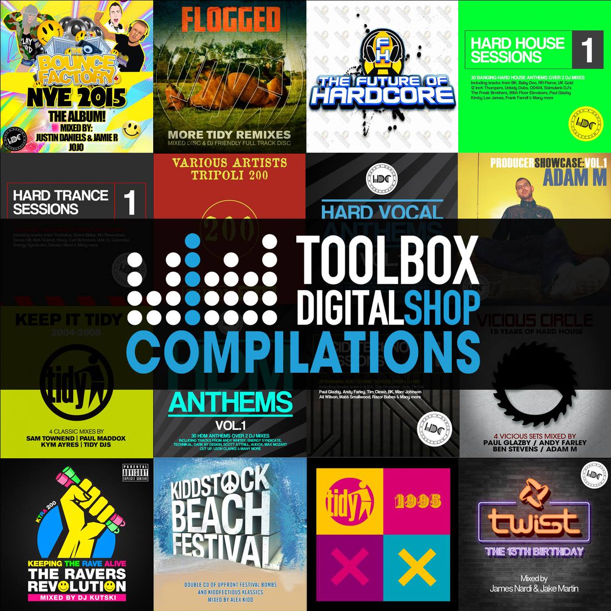 Digital Compilations are a great way to increase your music library for a fraction of the cost as many come bundled with all the single tracks.

Check out our compilations section and grab some fresh music:
tlbx.digital/CompilationAlb…

#hardhouse #harddance #hardcore #toolboxdigital