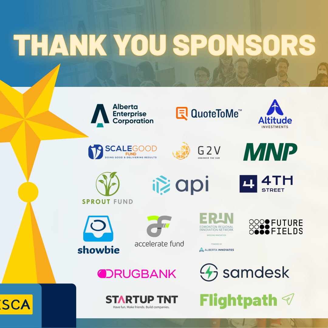 👏 Let's give a round of applause to our incredible sponsors, making this year's YEG Startup Community Awards possible! 👏

Thank you for supporting the Edmonton Startup Community 💖 

See you TONIGHT at Fu's Repair shop! 

#yegstartup #yegstartupcommunity #yegstartupawards2024
