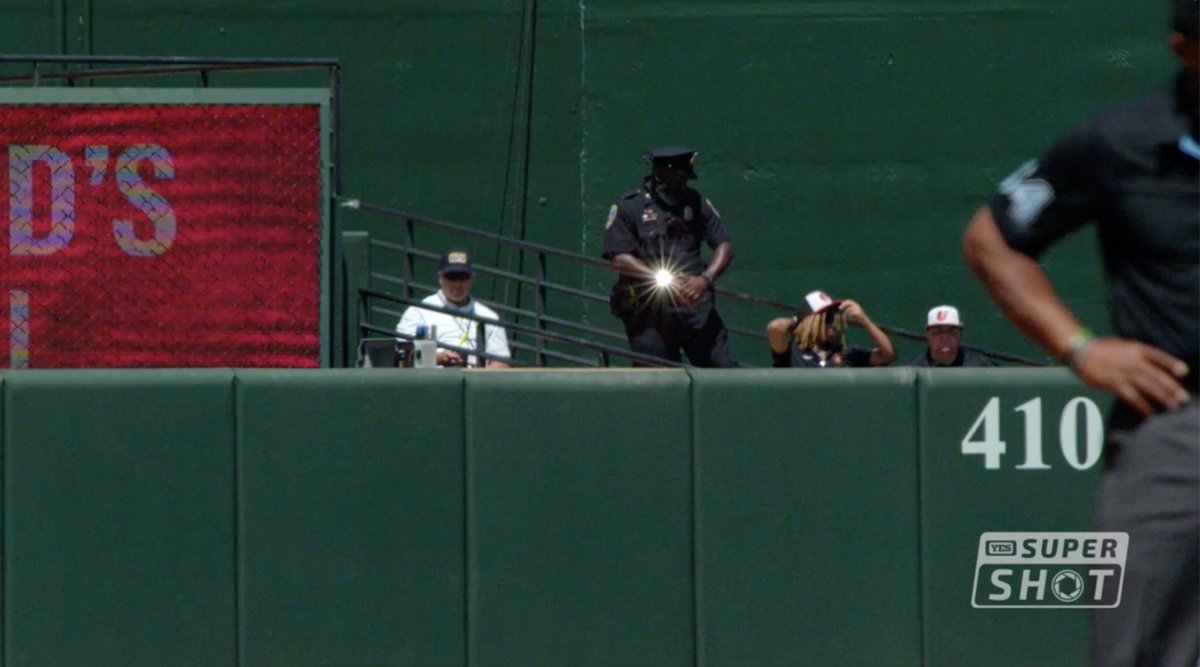 Juan Soto stepped out mid at-bat to complain because this police officer's watch was reflecting towards him