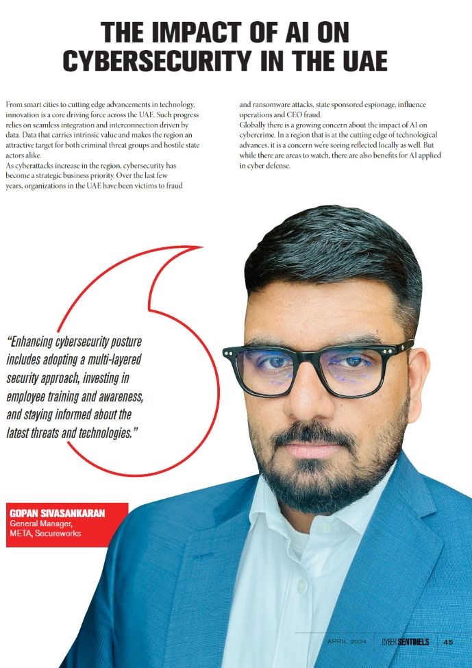 The latest issue of Cyber Sentinels is out for April 2024! If you're at the crossroads of #AI and #Cybersecurity, this is your essential read.

Check out page 44 as Gopan Sivasankaran shares insights on the transformative effects of AI on Cybersecurity: lite.spr.ly/6008h1O
