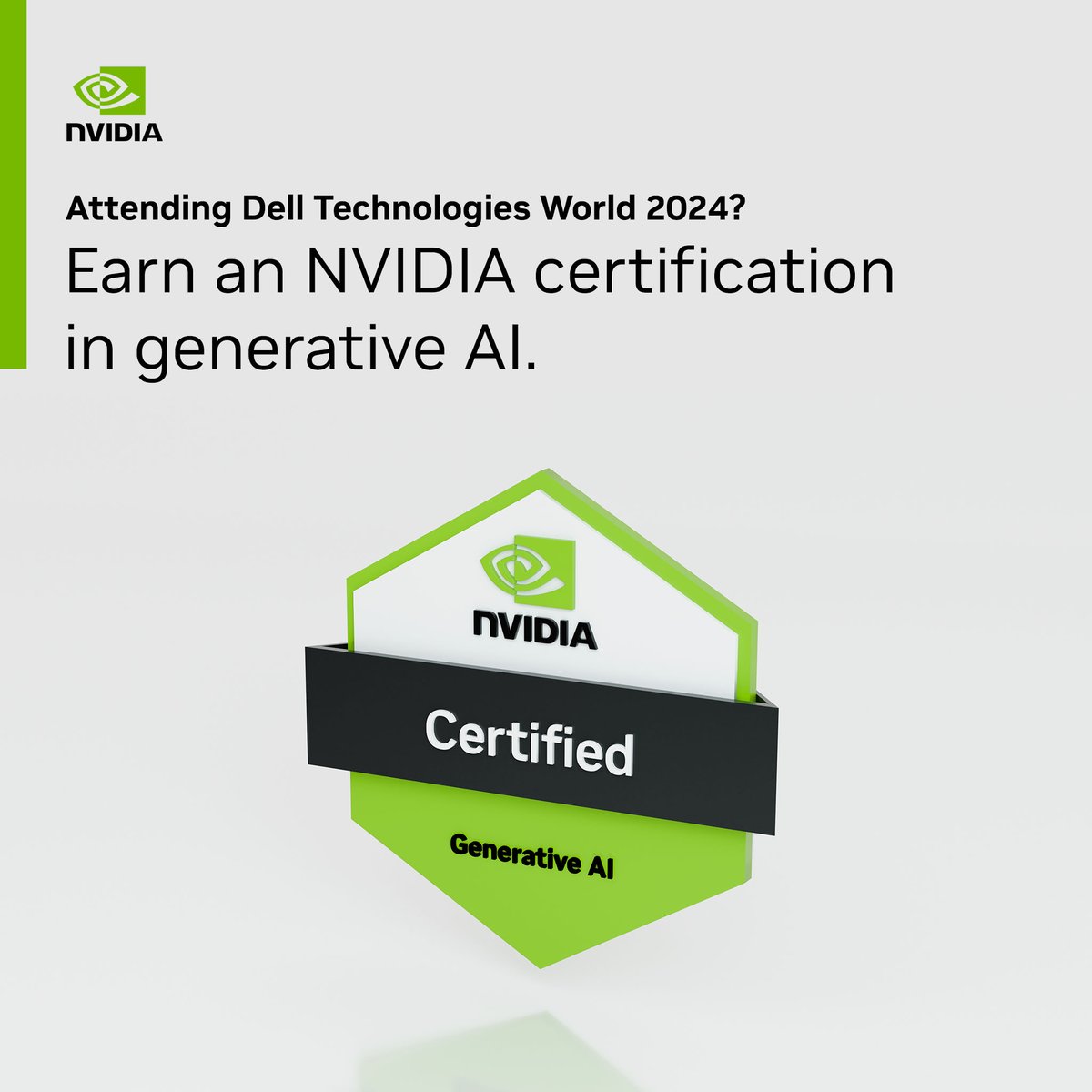 Attending #DellTechWorld? Earn this industry-first solutions badge by completing the @DellTech data engineering badge and NVIDIA's #generativeAI LLM #certification. 

Start preparing today: nvda.ws/4dmg7BS