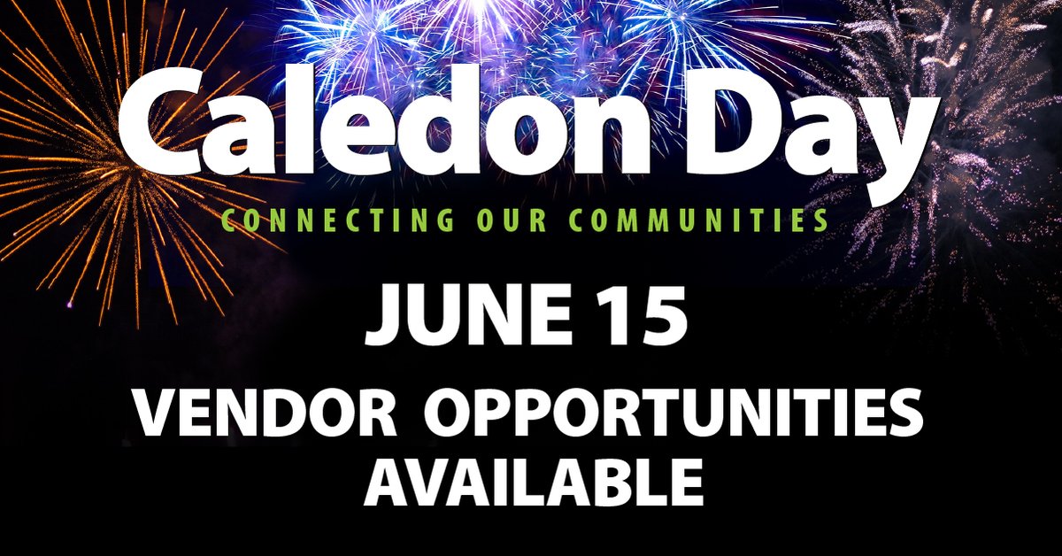 Tomorrow is the last day to apply to be a vendor at our #CaledonDay Artisan Vendors Market. If you’re a local business who sells handmade and unique goods, apply today! Apply here: ow.ly/sGM950QtAuN